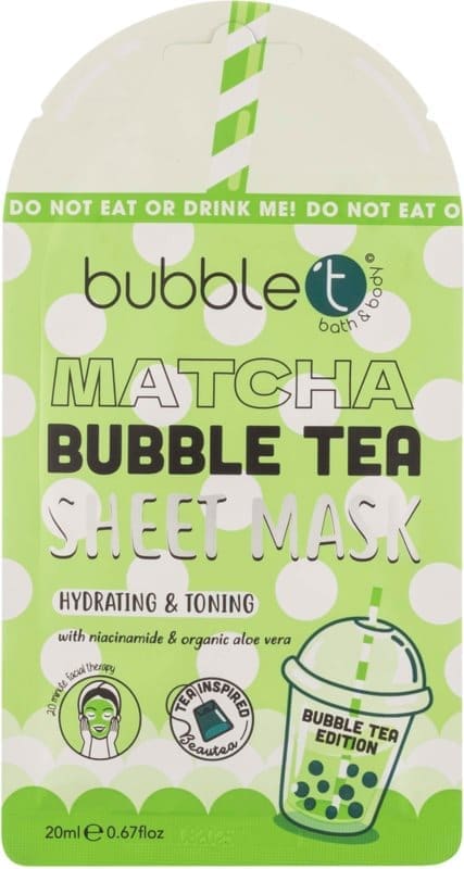 BubbleT Bubble Tea Sheet Mask Matcha
