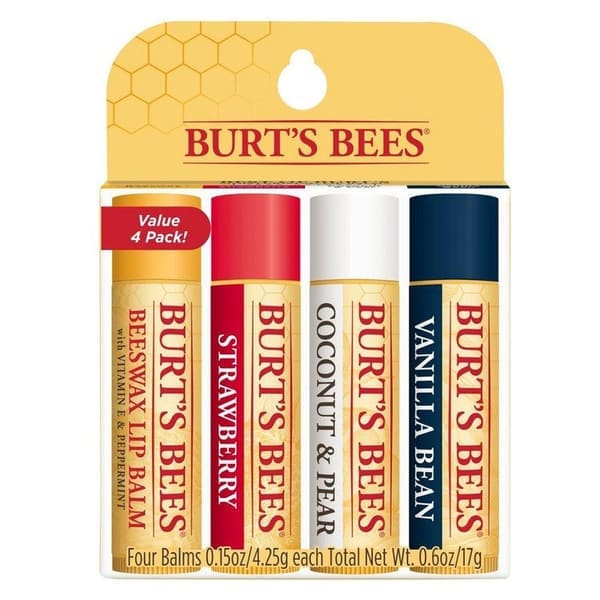 Burt's Bees Lip Balm 4 Pack Assorted