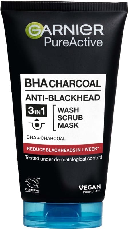 Garnier PureActive BHA Charcoal In1 Anti-Blackhead Cleanser For Impure Skin