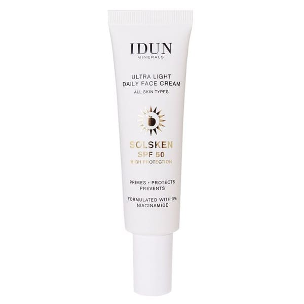 Idun Minerals Ultra Light Daily Face Cream Solsken SPF50