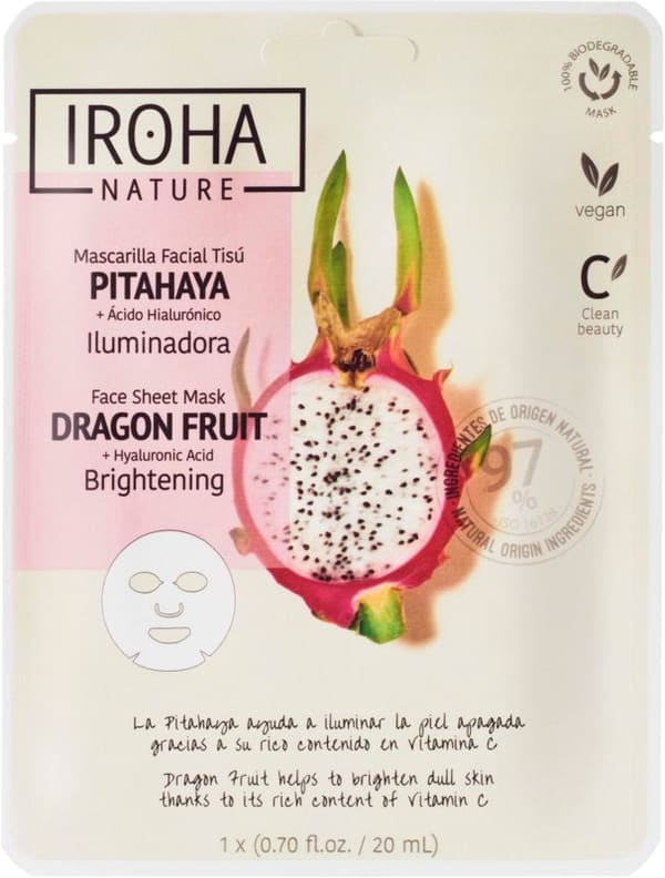 Iroha Nature Brightening Dragon Fruit Face Sheet Mask