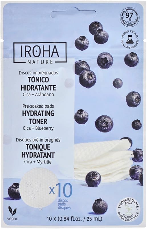 Iroha Nature Hydrating Toner Pads Cica + Blueberry