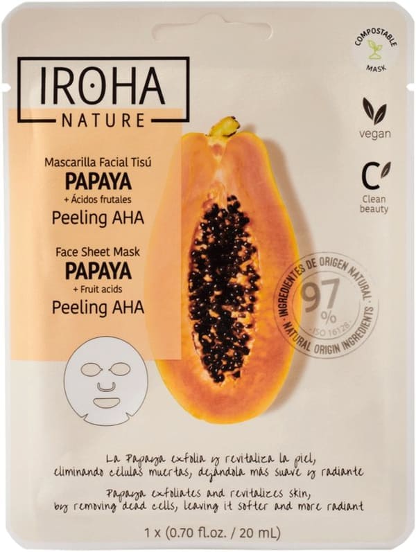 Iroha Nature Peeling AHA Papaya Face Sheet Mask