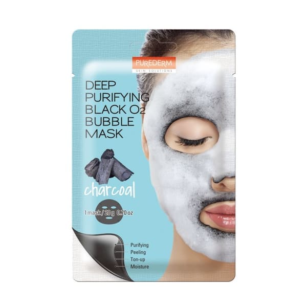 Purederm Deep Purifying Black O2 Bubble Mask "Charcoal"